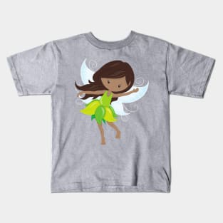 African American Fairy, Forest Fairy, Magic Fairy Kids T-Shirt